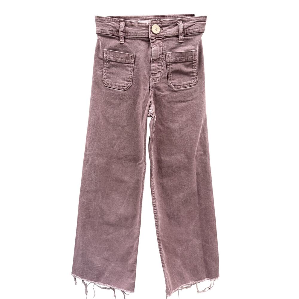 Zara Girls Marine Rose Pink High Rise Adjustable Waist Jeans Size 9